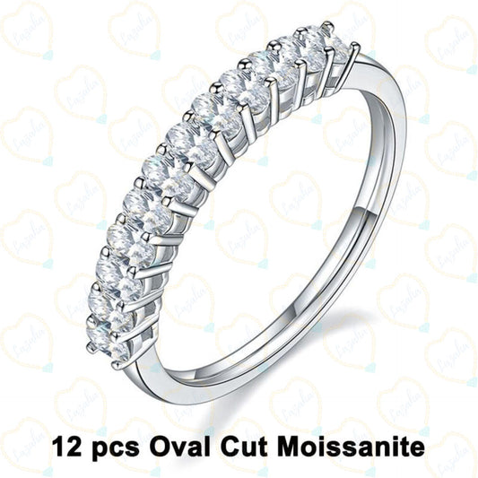 2.50 TCW Oval Cut Eternity Lab Grown Diamond Ring for Women