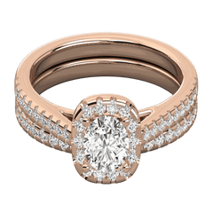 1.00 TCW Round Cut Bridal Set Lab Grown Diamond Ring for Women