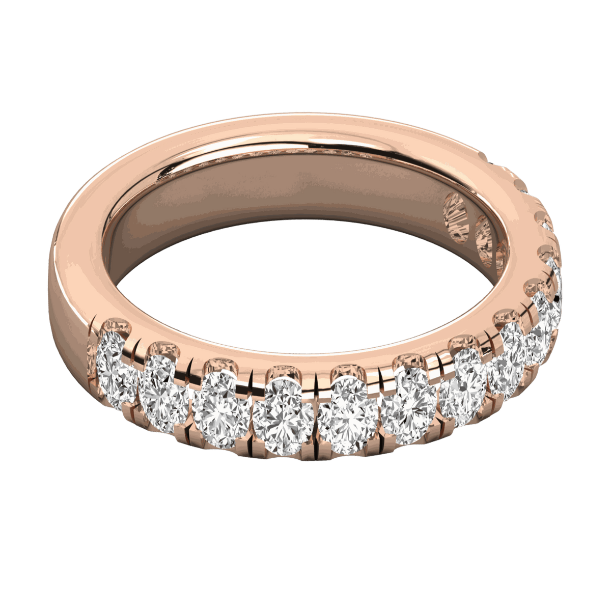 1.50 CTW Round Cut Half Eternity Lab Grown Diamond Ring for Women