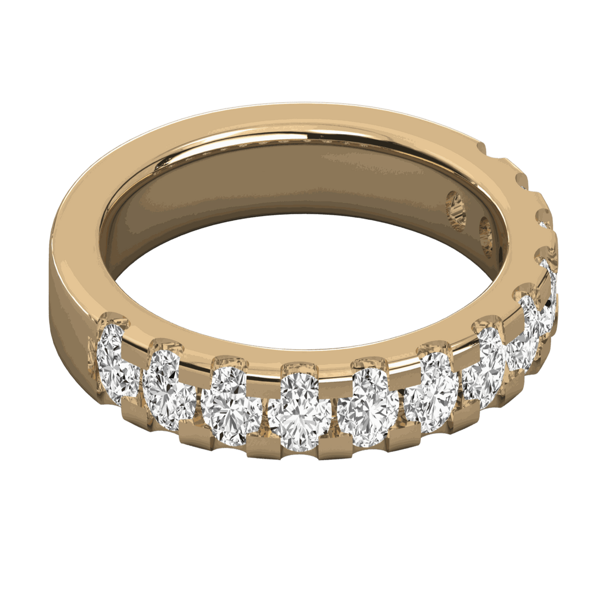 2.00 CTW Round Cut Half Eternity Lab Grown Diamond Ring for Women