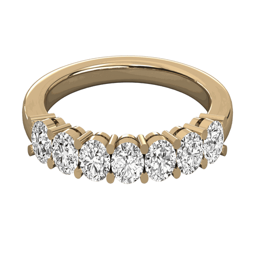 1.80 CTW Round Cut Half Eternity Lab Grown Diamond Ring for Women