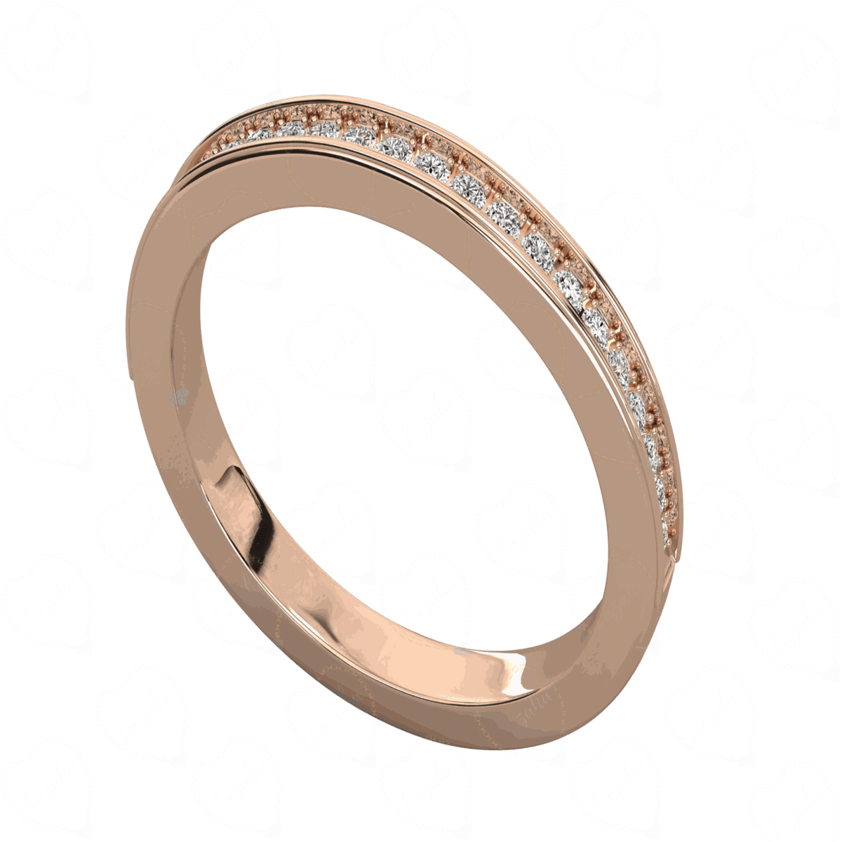 Full View 0.40 CTW Round Cut Half Eternity Lab Grown Diamond Ring, Diamond Ring, Diamond Ring, 0.40 CT Diamond Ring, Half Eternity Diamond Ring, Lab Diamond Ring, 0.40 CT Eternity Ring, Rose Gold Ring...