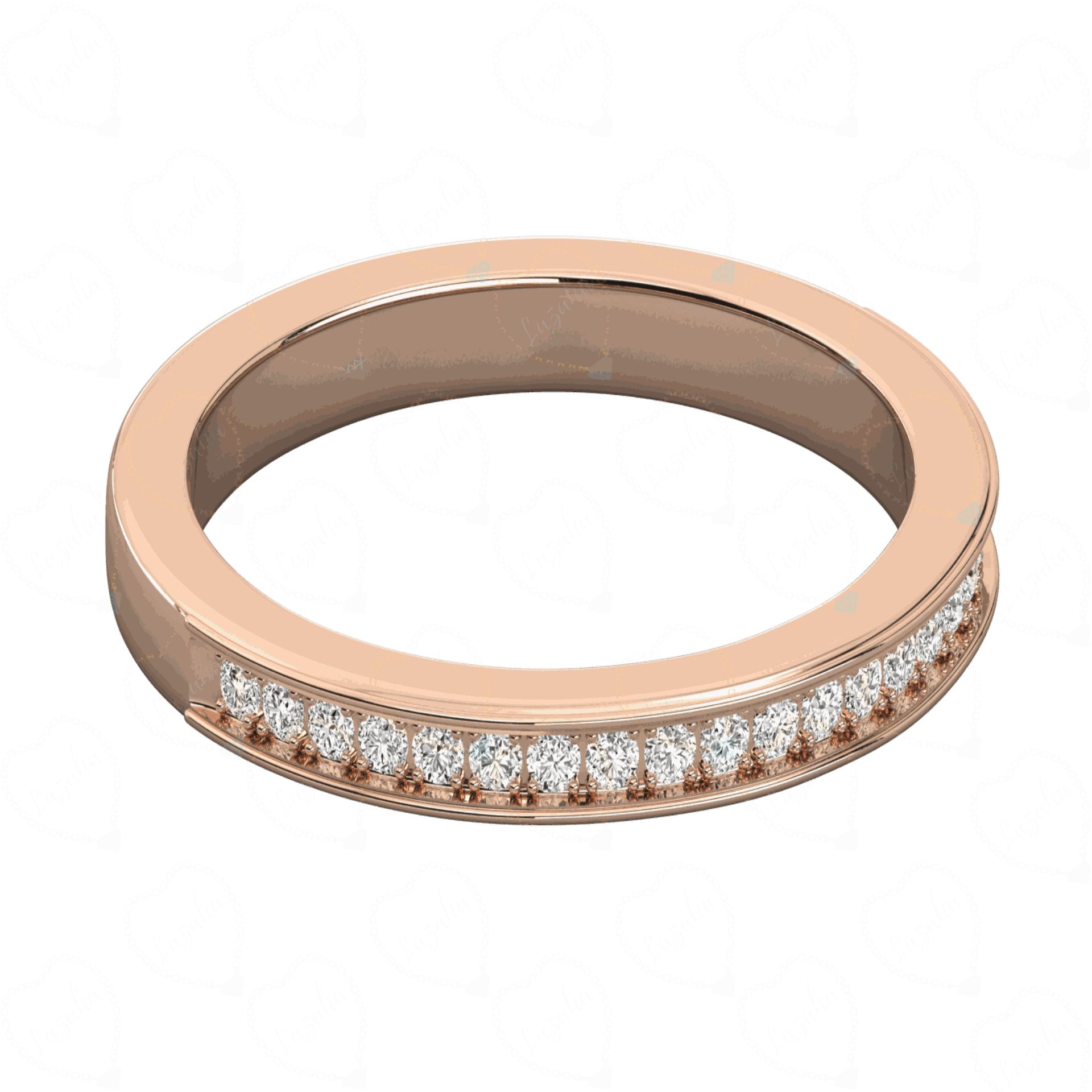 0.40 CTW Round Cut Half Eternity Lab Grown Diamond Ring, 0.40 CT Diamond Ring, Diamond , Lab Diamond Ring, 0.40 CT half eternity Diamond Ring, half Eternity Ring, Rose Gold Ring 