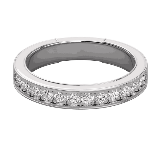 1.60 CTW Round Cut Half Eternity Lab Grown Diamond Ring for Women