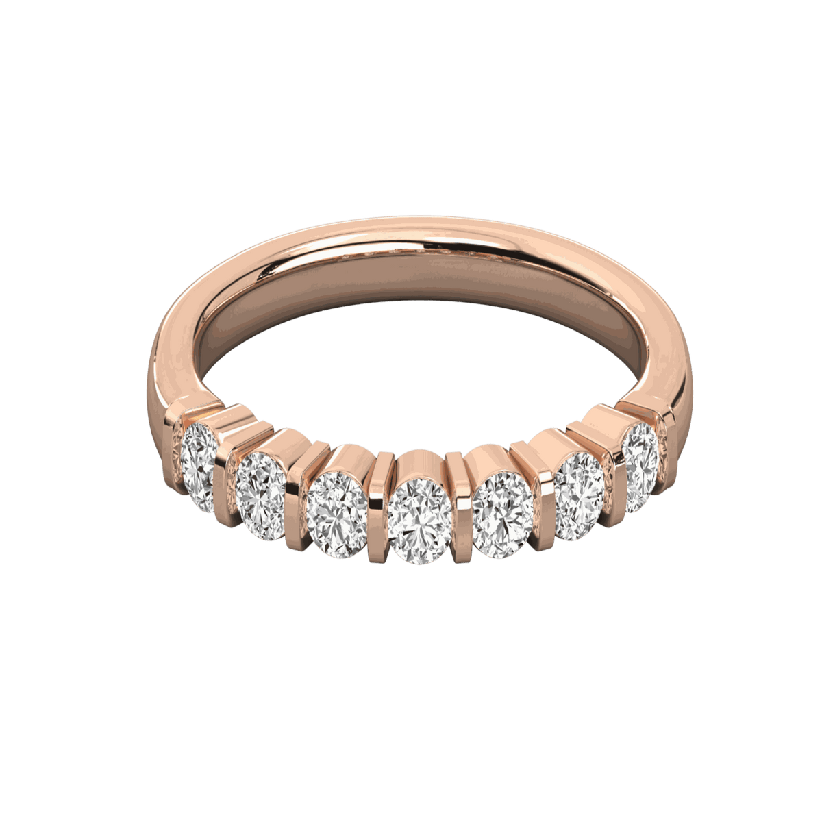 1.20 CTW Round Cut Half Eternity Lab Grown Diamond Ring for Women