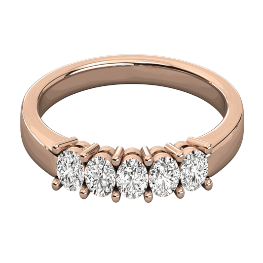 1.30 TCW Round Cut 5 Stone Lab Grown Diamond Ring for Women