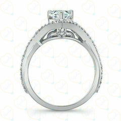 1.70 TCW Pear Cut Twisted Lab Grown Diamond Ring for Women