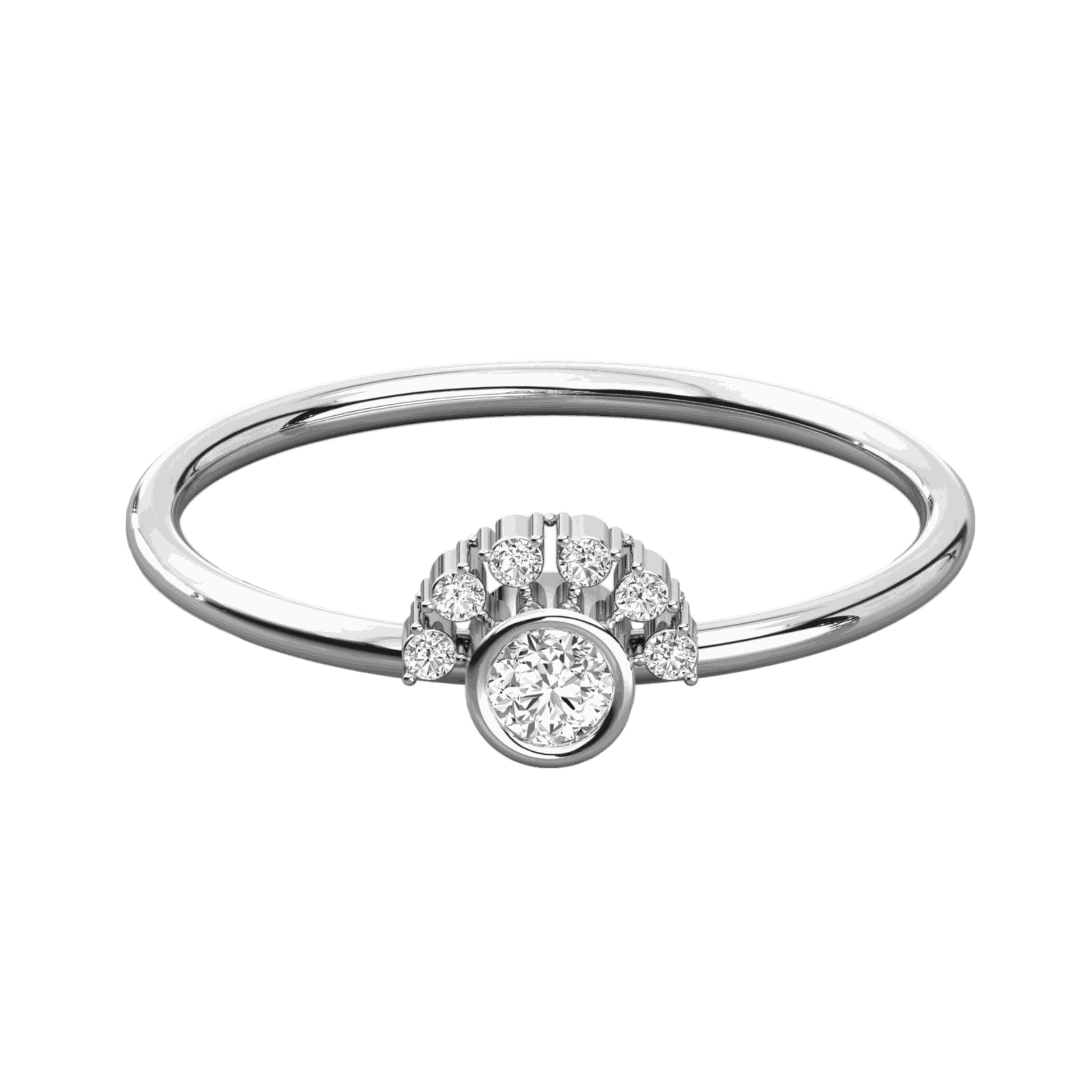 Main 0.30 CT Round Cut Half Eternity Lab Diamond Ring