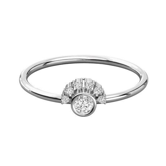 Main 0.30 CT Round Cut Half Eternity Lab Diamond Ring