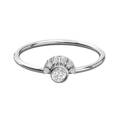 Main 0.30 CT Round Cut Half Eternity Lab Diamond Ring