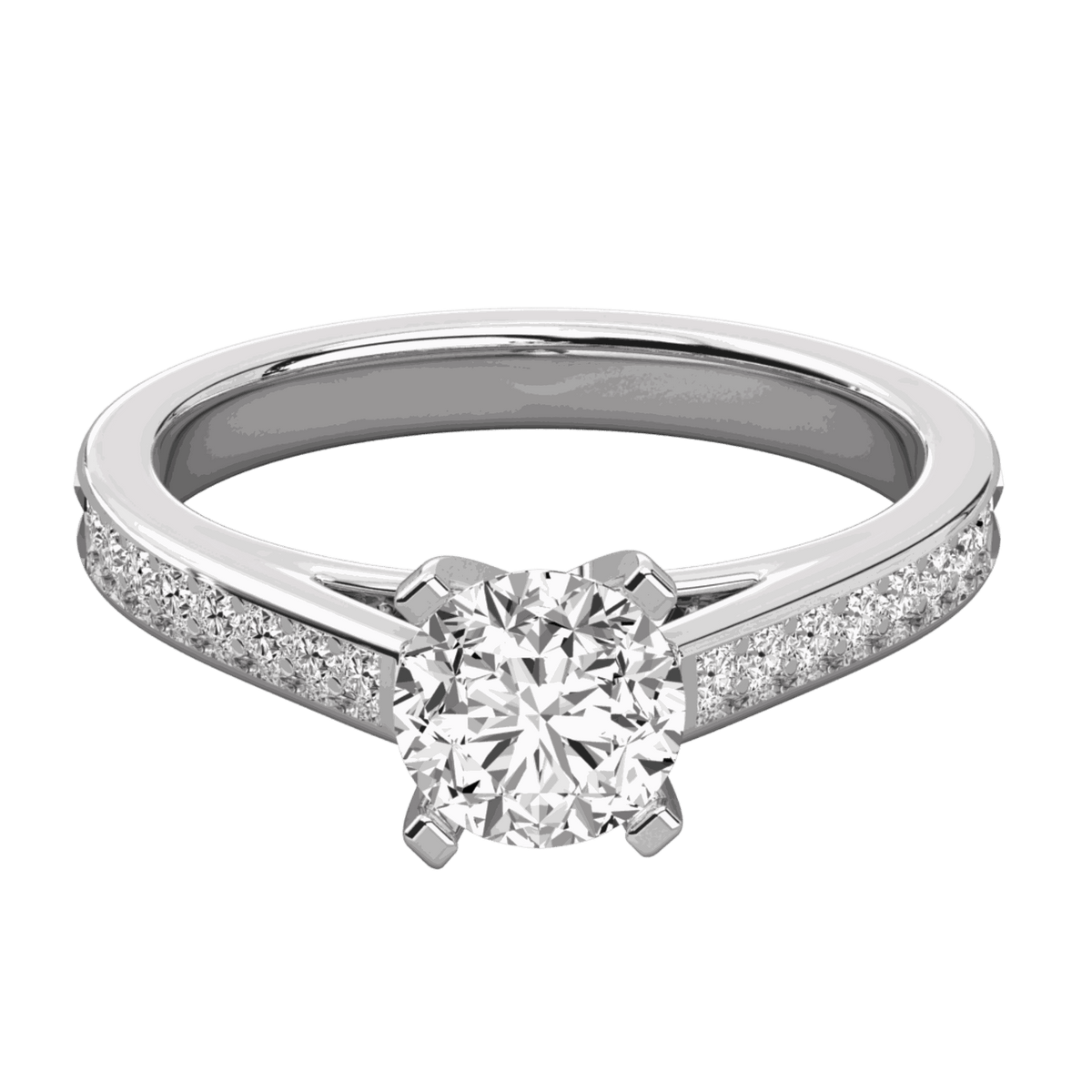 5.00 TCW Round Cut Solitaire With Accents Lab Grown Diamond Ring for Women