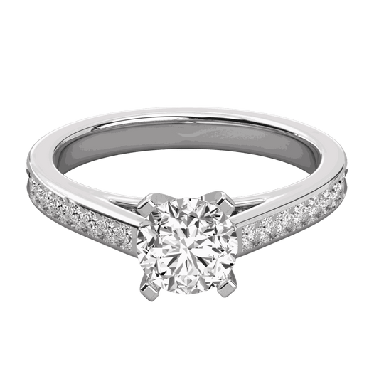 5.00 TCW Round Cut Solitaire With Accents Lab Grown Diamond Ring for Women