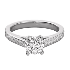 5.00 TCW Round Cut Solitaire With Accents Lab Grown Diamond Ring for Women