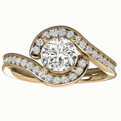 1.00 TCW Round Cut Halo Lab Grown Diamond Ring for Women