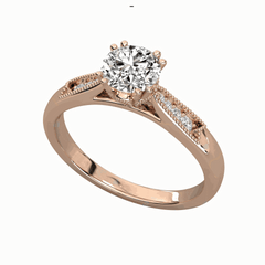 1.00 CTW Round Cut Solitaire With Accents Lab Grown Diamond Ring for Women