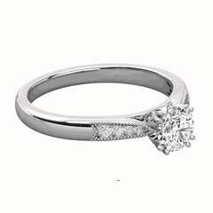 1.00 CTW Round Cut Solitaire With Accents Lab Grown Diamond Ring for Women