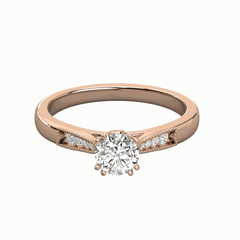 1.00 CTW Round Cut Solitaire With Accents Lab Grown Diamond Ring for Women