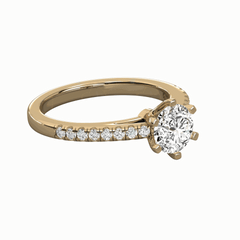 1.00 TCW Round Cut Solitaire With Accents Lab Grown Diamond Ring for Women