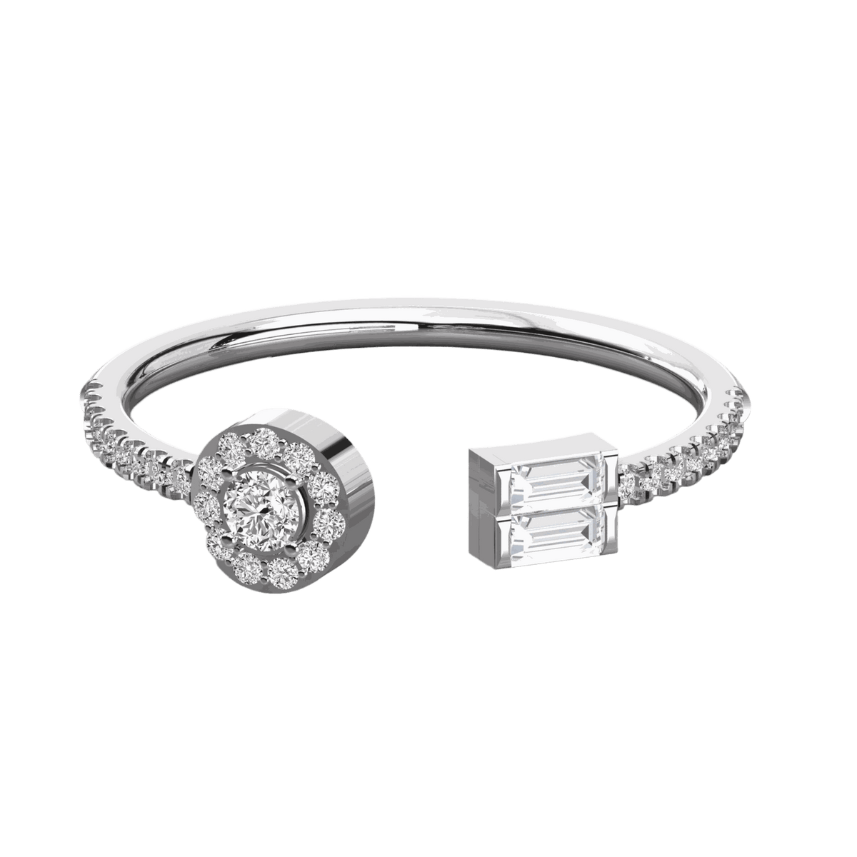 Round Cut Unique Lab Grown Diamond Ring for Women