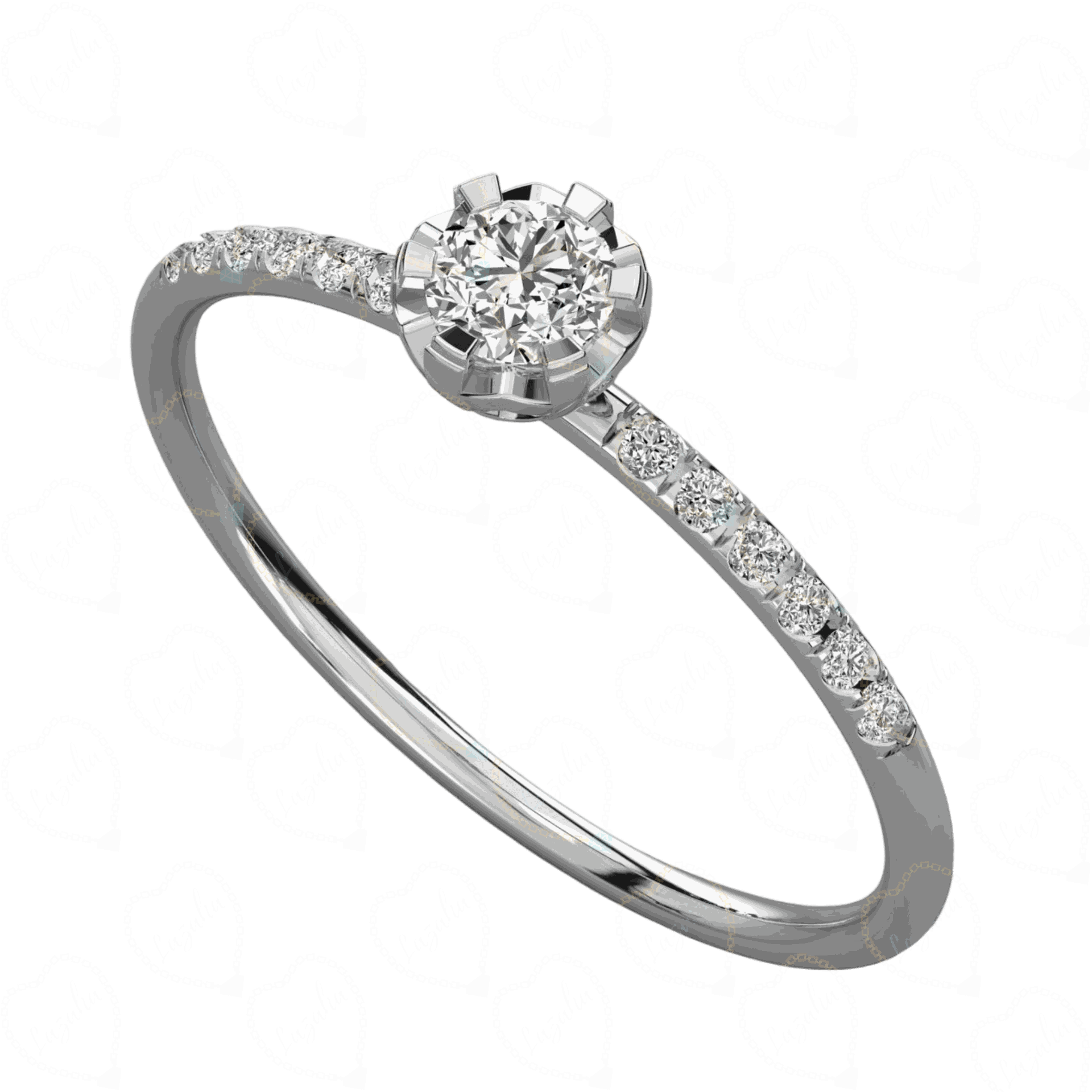 0.30 CTW Round Cut Solitaire With Accents Lab Grown Diamond Ring, Diamond,Lab Grown Diamond, Solitaire Diamond ring, 0.30 CT Round Cut, engagement ring, Wedding Ring