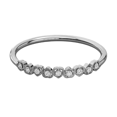 Round Cut Half Eternity Lab Grown Diamond Ring for Women