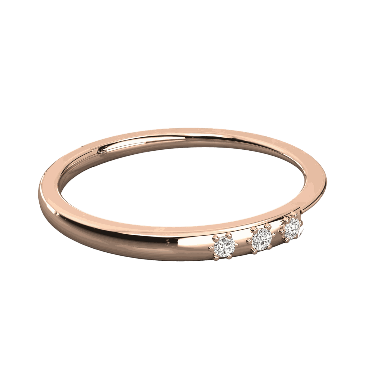 Round Cut 3 Stone Lab Grown Diamond Ring for Women