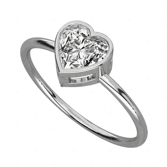 1.00 CTW Heart Cut Solitaire Lab Grown Diamond Ring for Women