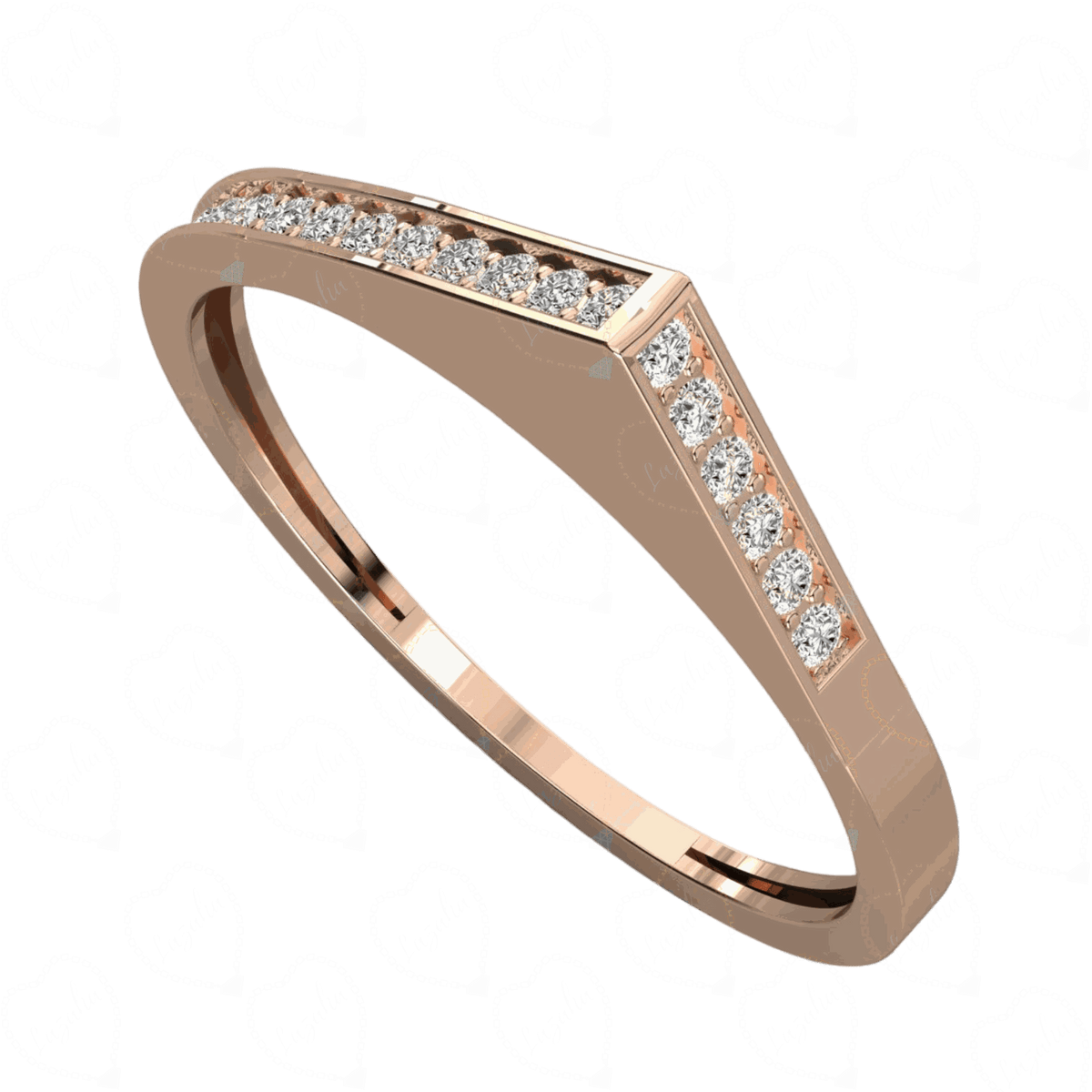 Top view 0.30 CTW Round Cut Unique Lab Grown Diamond Ring, Rose Gold diamond Ring, Diamond, Diamond ring, 0.30 CT Round cut ring