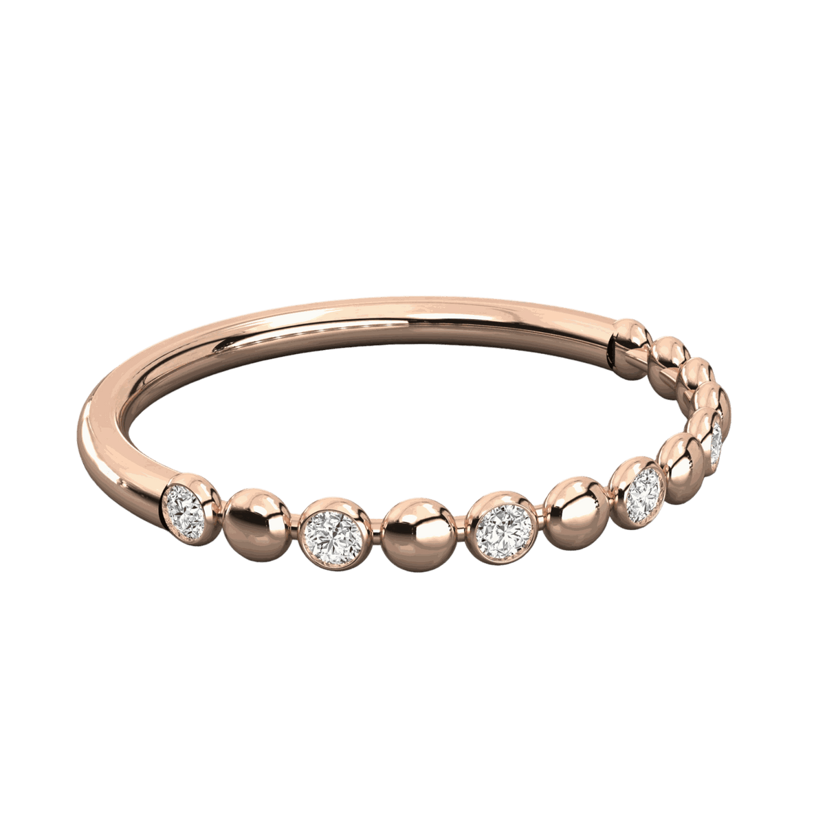 Round Cut Half Eternity Lab Grown Diamond Ring for Women