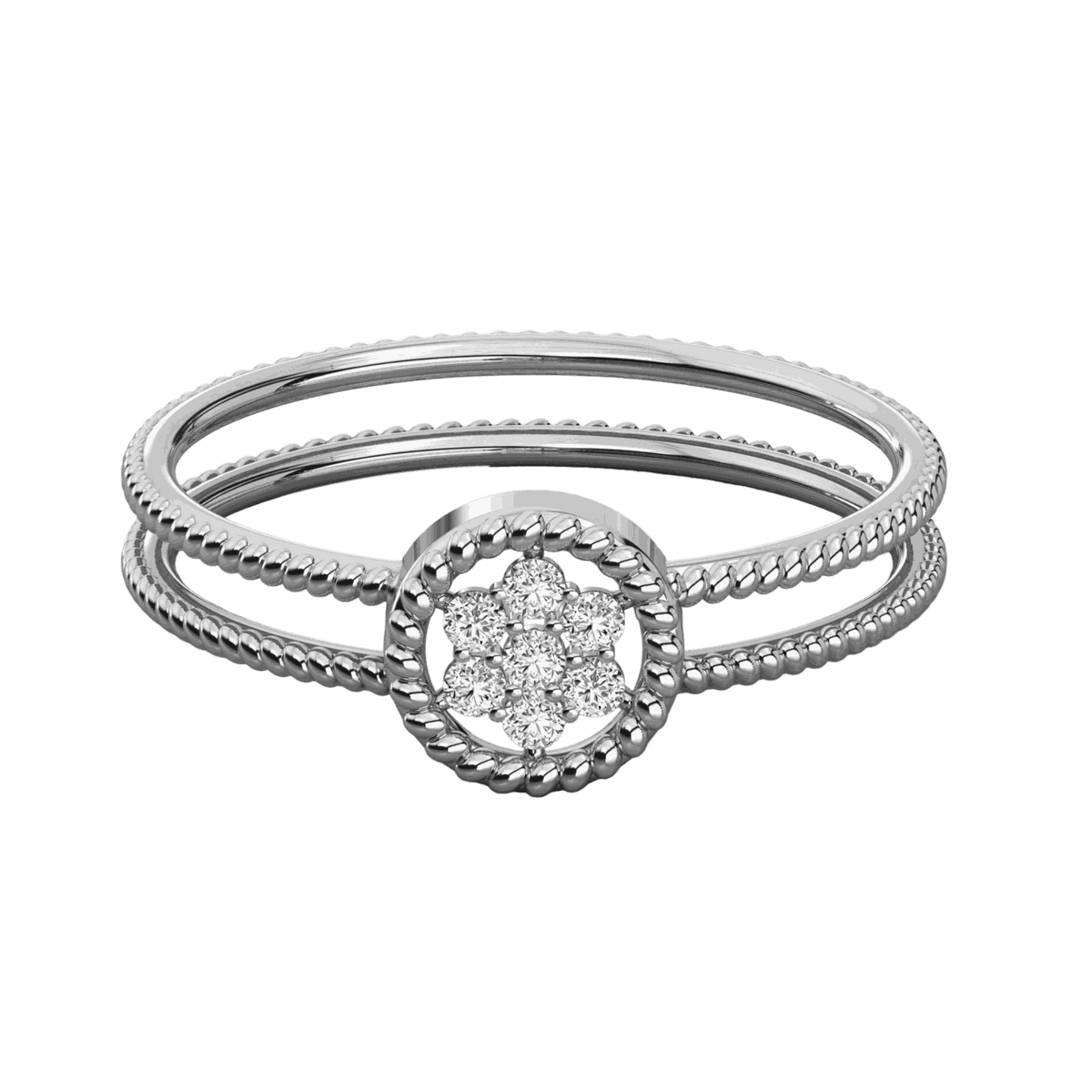 Round Cut Halo Lab Grown Diamond Ring for Women