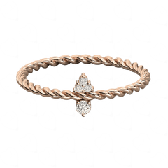 0.20 CT Twisted Rose Gold Lab Diamond Ring 