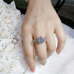 1.00 TCW Round Cut Hidden Halo Lab Grown Diamond Ring for Women