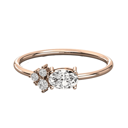 0.50 CTW Oval Cut Unique Lab Grown Diamond Ring for Women