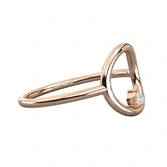 Side View 0.10 CT Rose Gold Lab Diamond Ring