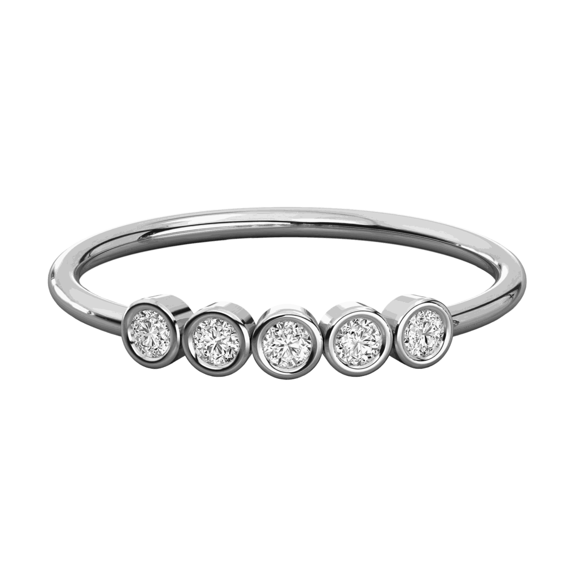 0.30 CT Round Cut Half Eternity Lab Diamond Ring