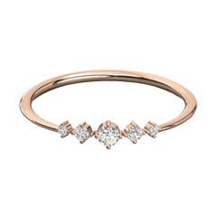 Round Cut 5 Stone Lab Grown Diamond Ring for Women