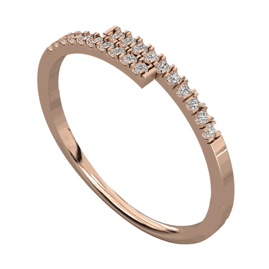 Main 0.30 CT Round Cut Half Eternity Lab Diamond Ring