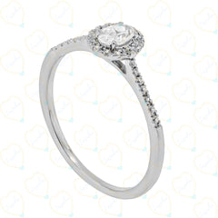 0.75 CTW Oval Cut Halo Lab Grown Diamond Ring for Women