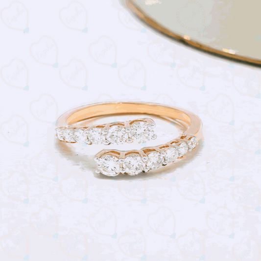 1.70 CTW Round Cut Unique Lab Grown Diamond Ring for Women