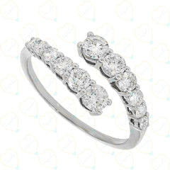 1.70 CTW Round Cut Unique Lab Grown Diamond Ring for Women