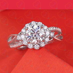 1.00 TCW Round Cut Twisted Lab Grown Diamond Ring for Women