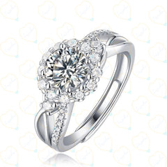 1.00 TCW Round Cut Twisted Lab Grown Diamond Ring for Women