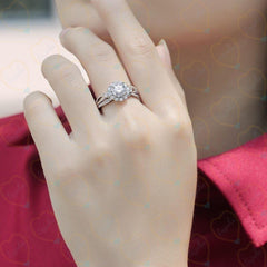 1.00 TCW Round Cut Twisted Lab Grown Diamond Ring for Women