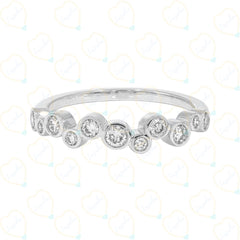 0.80 CTW Round Cut Half Eternity Lab Grown Diamond Ring for Women