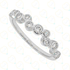 0.80 CTW Round Cut Half Eternity Lab Grown Diamond Ring for Women