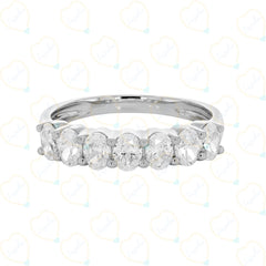 3.50 CTW Oval Cut Half Eternity Lab Grown Diamond Ring for Women