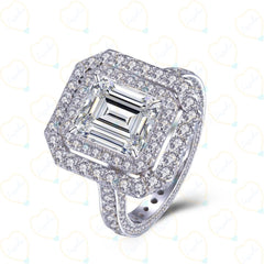 1.20 TCW Round Cut Halo Lab Grown Diamond Ring for Women