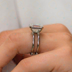 2.50 TCW Emerald Cut Unique Lab Grown Diamond Ring for Women