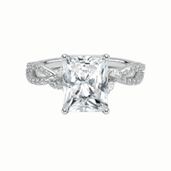 2.00 CT Radiant Cut Twisted Lab Grown Diamond Ring for Women