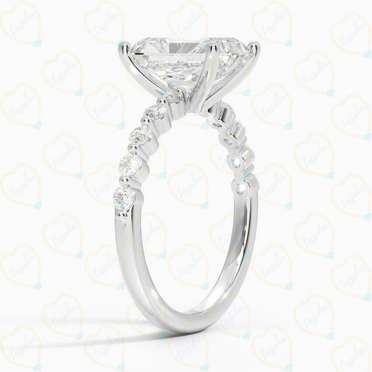 2.00 CTW Radiant Cut Solitaire With Accents Lab Grown Diamond Ring for Women